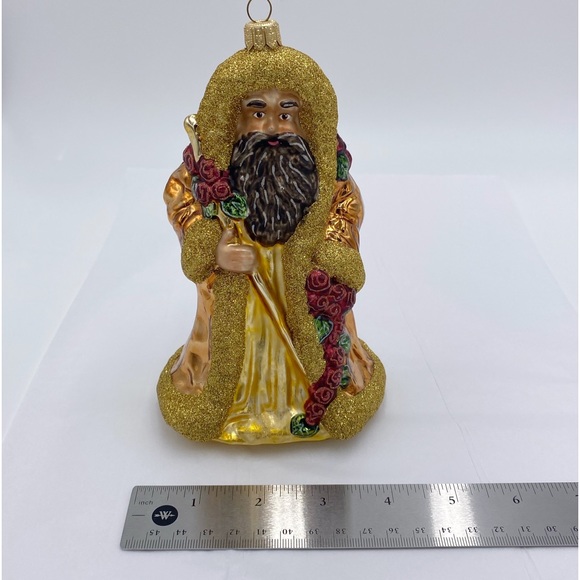 Santa Claus African American Glass Santa Christmas Ornament - Picture 9 of 11